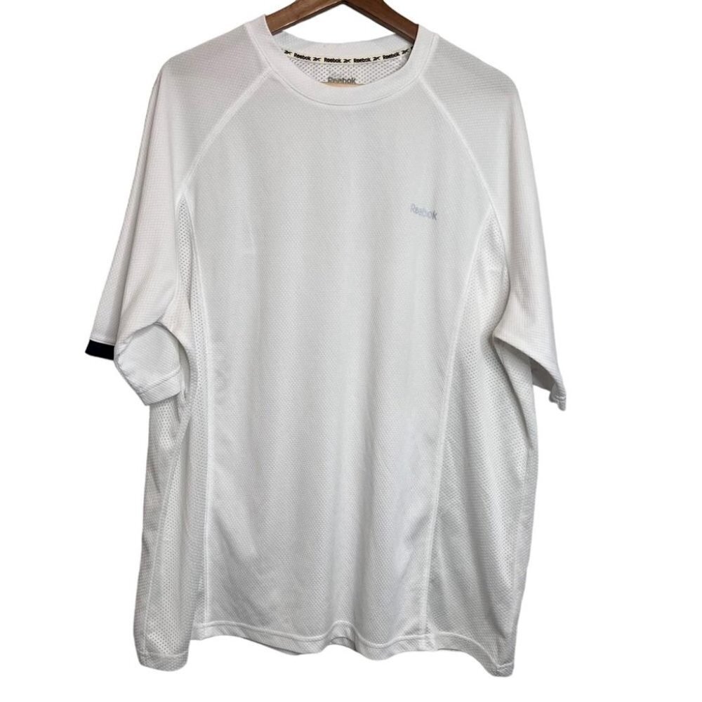 Reebok Mens Size XL White Waffle Athletic Short Sleeve Shirt Workout Crewneck